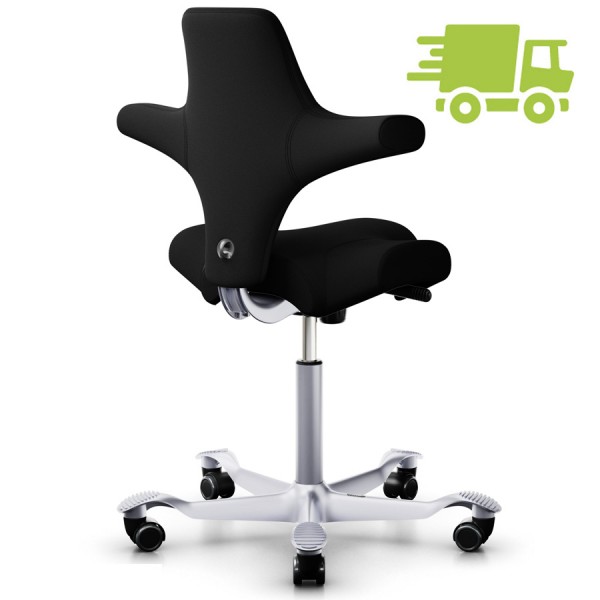 HAG Capisco 8106 Xtreme schwarz mit Gestell silber von hinten