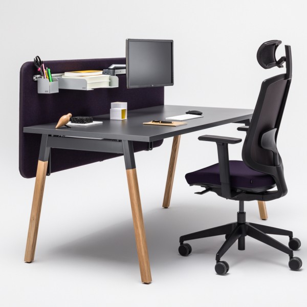 mdd Ogi Wood Schreibtisch - anthrazit