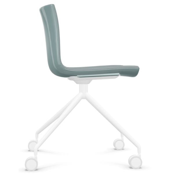 Arper CATIFA 46 0372 Stuhl mit Innenpolster auf Rollen - Farbe Petrol