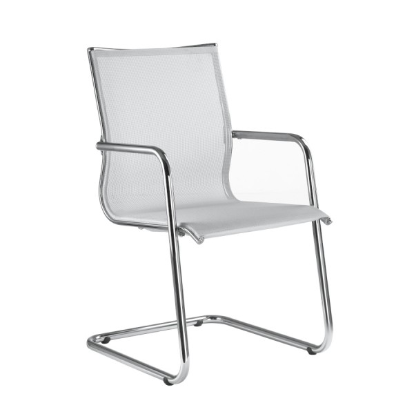 LD Seating Puto Freischwinger Netzbezug weiß