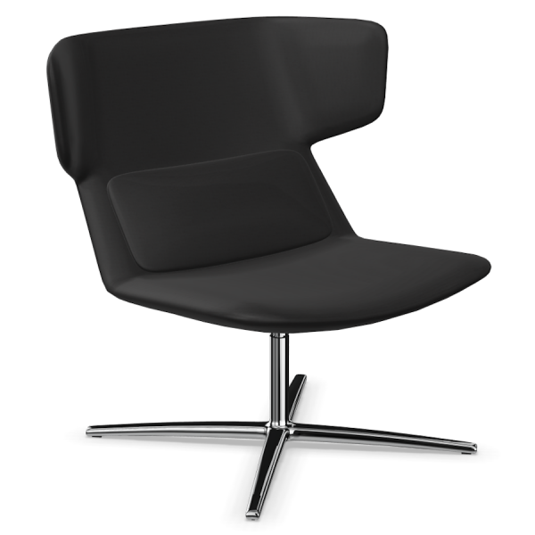 LD Seating Ohrendrehsessel FLEXI Gestell chrom in schwarz