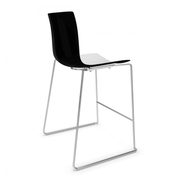 Arper Barhocker niedrig schwarz-weiss