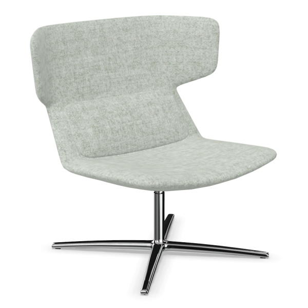LD Seating Ohrendrehsessel FLEXI Gestell chrom in hellgrau