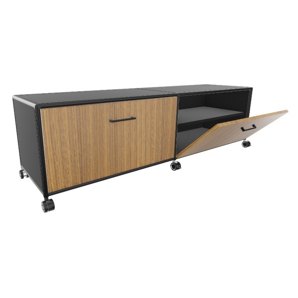 Bosse TV-Board Black Edition Höhe 1 OH Breite 160 cm in Funier mit 2 Klappen offen