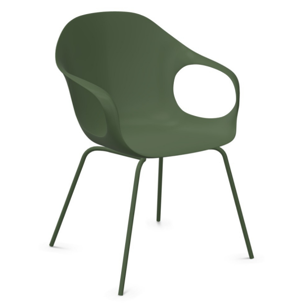 Kristalia ELEPHANT Stuhl mit Vierfußgestell Farbe olivgrün - Frontansicht