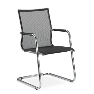 LD Seating Puto Freischwinger Netzbezug schwarz mit Armauflagen LD Seating Puto Freischwinger Netzbezug schwarz mit Armauflagen