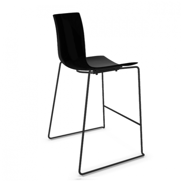 Arper Barhocker niedrig schwarz