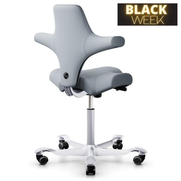 BLACK WEEK: HAG Capisco 8106 Stoff Select grau - Gestell silber