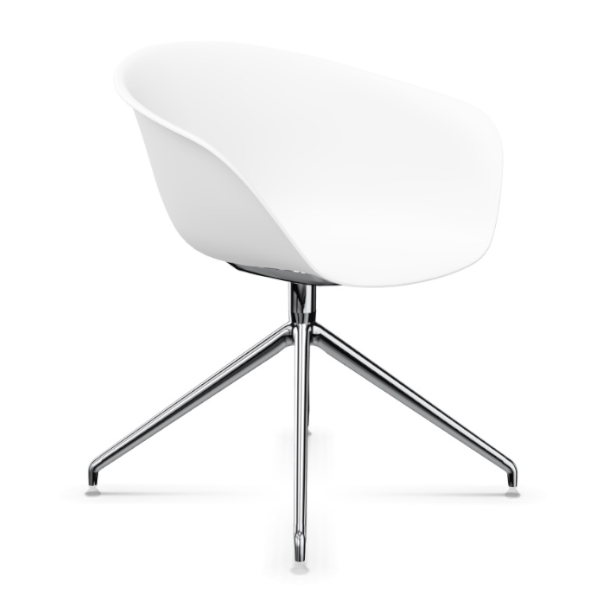 Arper DUNA 02 weiße Schale Gestell Aluminium glänzend
