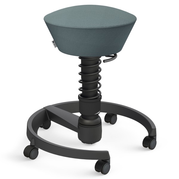 Aeris Swopper Select Wolle blaugrau - Rollen - Gestell schwarz - Standardfeder