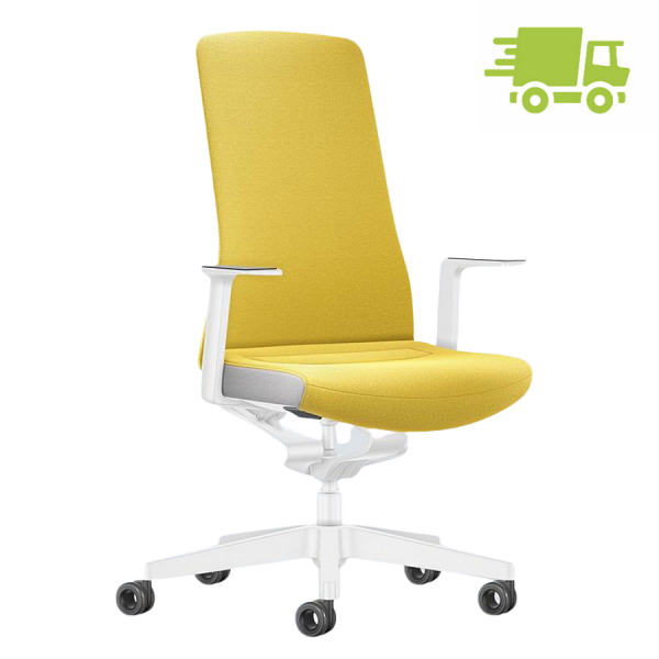 Interstuhl PURE INTERIOR Edition Bürostuhl mit Polsterrücken - Variante gelb