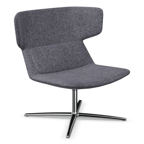 LD Seating Ohrendrehsessel FLEXI Gestell chrom in dunkelgrau