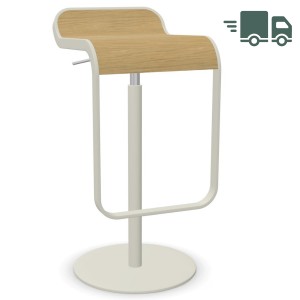lapalma LEM S80 Barhocker höhenverstellbar 66-79 - Sitzfläche Holz Eiche gebleicht - Farbe perla lapalma LEM S80 Barhocker höhenverstellbar 66-79 - Sitzfläche Holz Eiche gebleicht - Farbe perla
