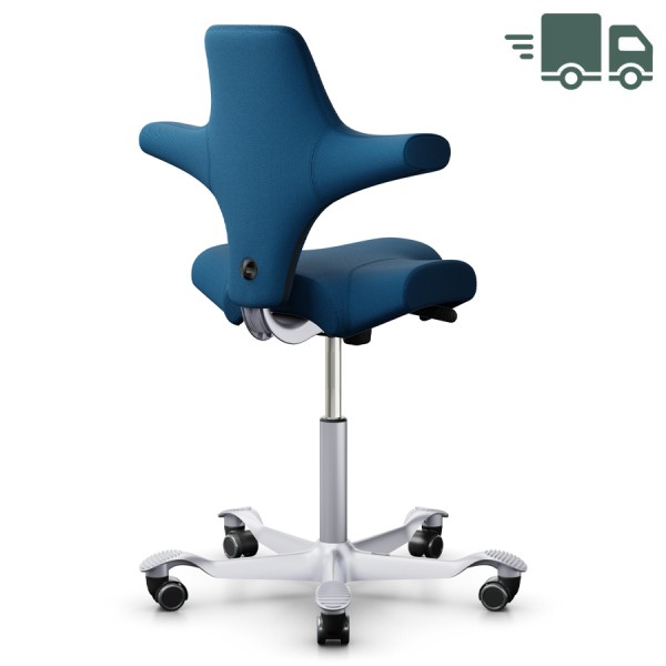 HAG CAPISCO 8106 - Stehhilfe - Stoff Select marineblau mit Sattelsitz - Gestell silber