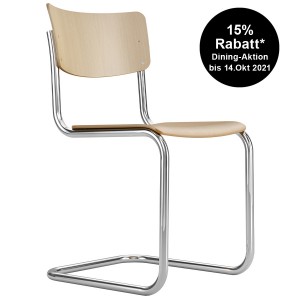 THONET Stahlrohr-Freischwinger S 43 Formholzschale Buche natur THONET Stahlrohr-Freischwinger S 43 Formholzschale Buche natur