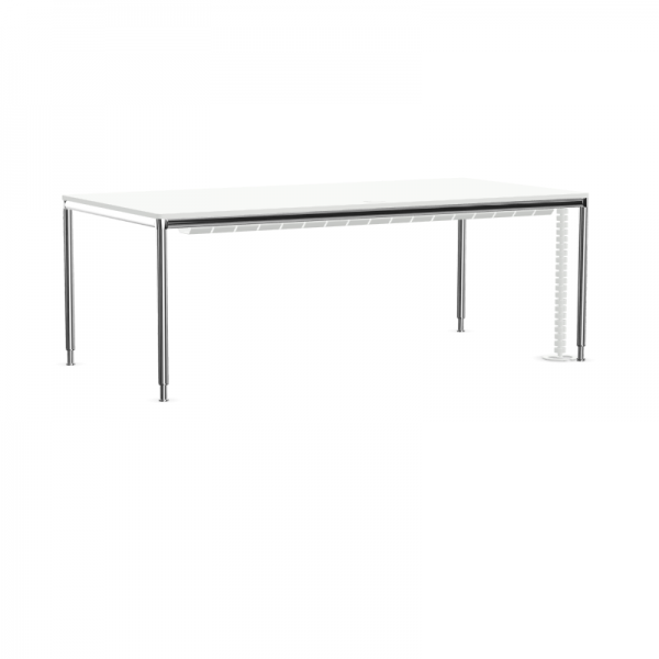 Bosse S-Desk mit Kabelkanal und Kabelkette weiss