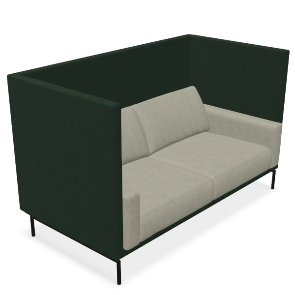 W. Schillig Impériale 2er Sofa groß - hoher Rücken- und Armteilkorpus - Mossgrün + Cream