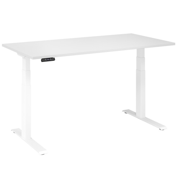 RWH RAPID elektrisch verstellbarer Schreibtisch - Tischplatte und Gestell weiß - 160x80 cm