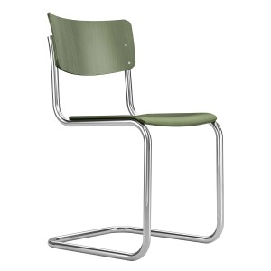 THONET S 43 | Olivgrün | Stahlrohr-Freischwinger | Gestell verchromt THONET S 43 | Olivgrün | Stahlrohr-Freischwinger | Gestell verchromt