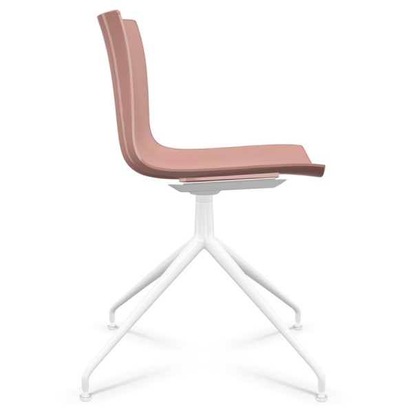 Arper CATIFA 46 0368 einfarbig blassrosa - Gestell Alu weiß - seitlich