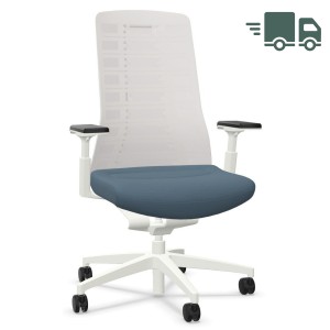 Interstuhl PUREis3 PU213 Bürostuhl weiß mit Netzrücken Farbe blaugrau 3D-Armlehnen - schnell geliefert Interstuhl PUREis3 PU213 Bürostuhl weiß mit Netzrücken Farbe blaugrau 3D-Armlehnen - schnell geliefert