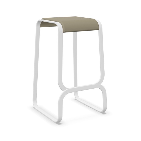 lapalma Continuum Barhocker weiss mit Sitz Leder P3