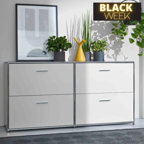 Bosse Solutions Sideboard weiß mit 4 Schubladen