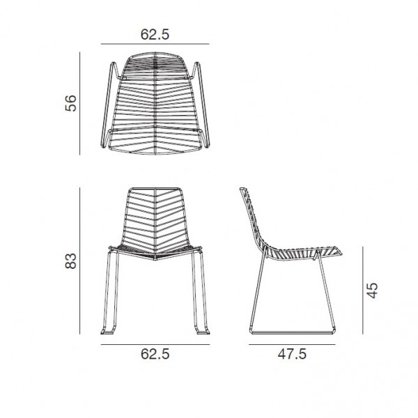 Arper LEAF 1801 Stuhl breit in verschiedenen Farben