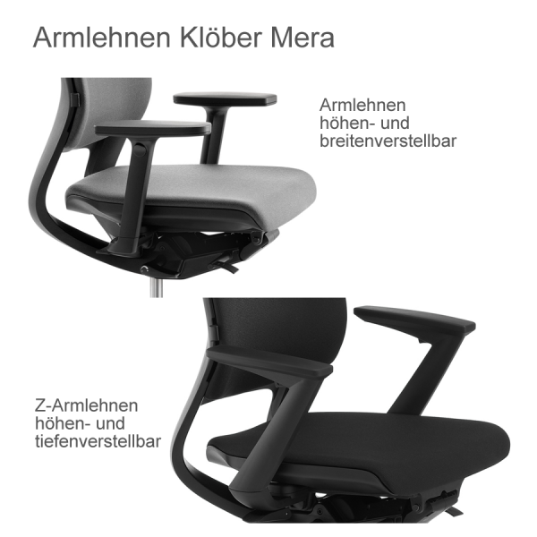 Klöber MERA 98 (mer98) schwarz mit hoher Rückenlehne gepolstert