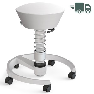 Aeris Swopper Kunstleder weiß - Rollen - Gestell silber - Standardfeder Aeris Swopper Kunstleder weiß - Rollen - Gestell silber - Standardfeder