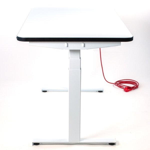 Schreibtisch NewWORK elektrisch höhenverstellbar Weiß - Seitenansicht 