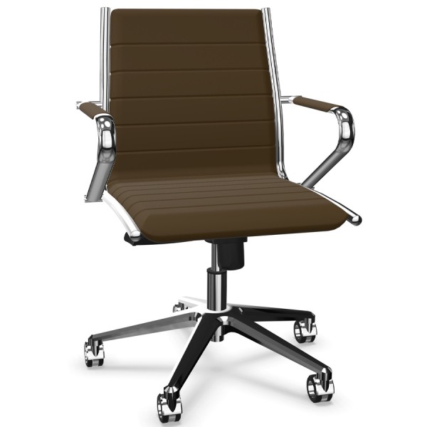 Sitland Classic Managerstuhl Leder dunkelbraun mit Armlehnen