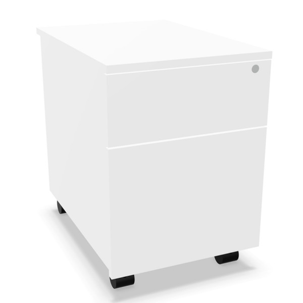 mdd Rollcontainer grifflos - mit Hängeregisterauszug - weiß