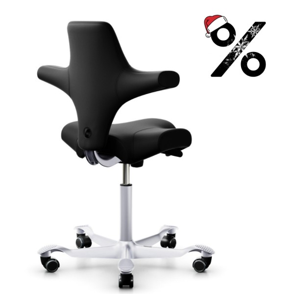 HAG Capisco 8106 Leder schwarz mit Gestell silbergrau