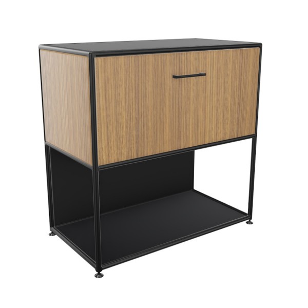 Bosse Regal Black Edition Höhe 2 OH Breite 80 cm in Funier mit Klappe