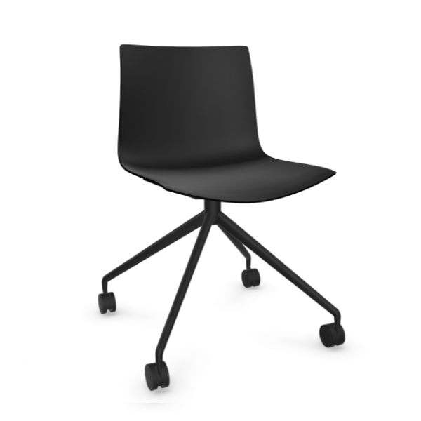 Arper Catifa 46 0369 einfarbig schwarz Gestell schwarz mit Rollen