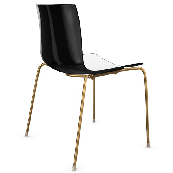 Arper Catifa 46 0251 bicolor - außen schwarz, innen weiß - Gestell aus Messing