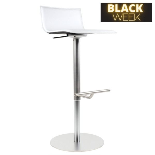 BLACK WEEK: lapalma Thin Barhocker Leder weiss Gestell Edelstahl