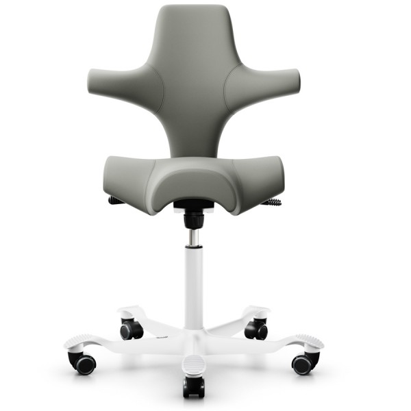 HAG Capisco 8106 Leder schlamm mit Gestell weiss