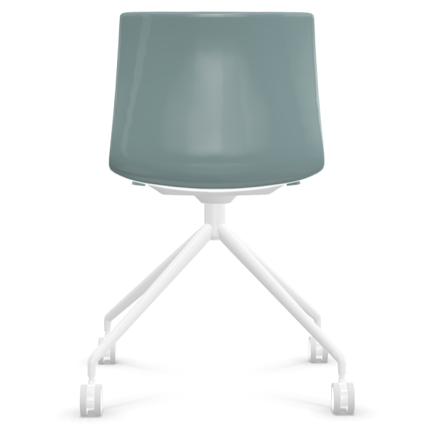 Arper CATIFA 46 0372 Stuhl mit Innenpolster auf Rollen - Farbe Petrol