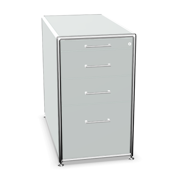 Bosse Modul Space Container auf Stellgleitern in Melamin Silber