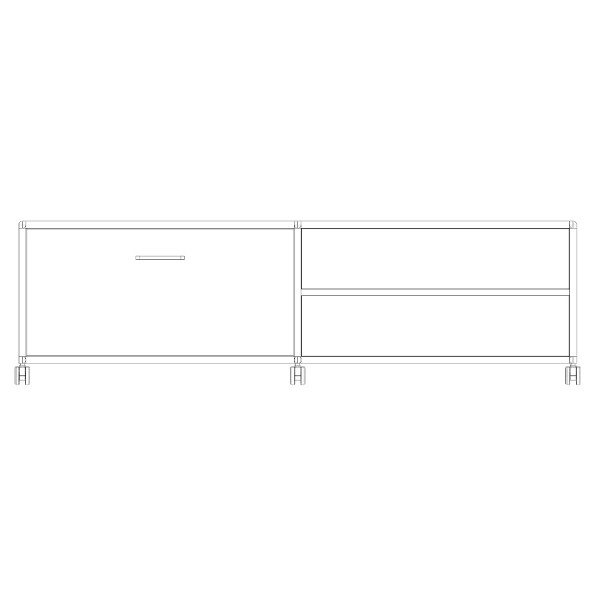 BOSSE TV-Board Black Edition Höhe 1 OH Breite 160 cm mit 1 Klappe und 1 offenen Fach