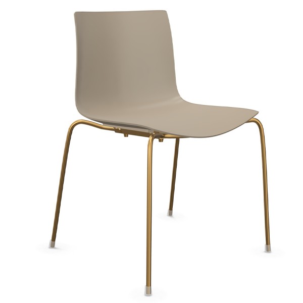 Arper Catifa 46 0251 einfarbig rauchgrau - Gestell aus Messing