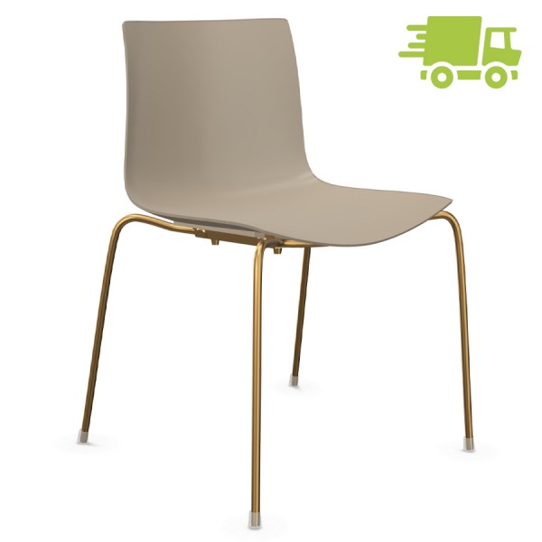 Arper Catifa 46 0251 einfarbig rauchgrau - Gestell aus Messing