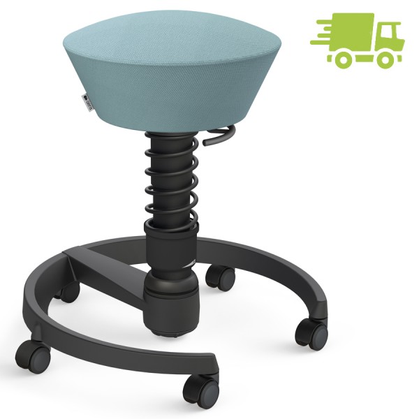 Aeris Swopper Select Wolle pastellblau - Rollen - Gestell schwarz - Standardfeder