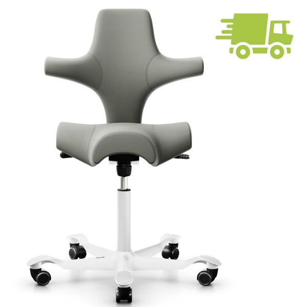 HAG Capisco 8106 Leder schlamm mit Gestell weiss