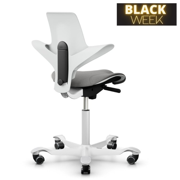 BLACK WEEK: HAG CAPISCO PULS 8020 | White Edition mit Polster in Hellgrau | Gestell weiß