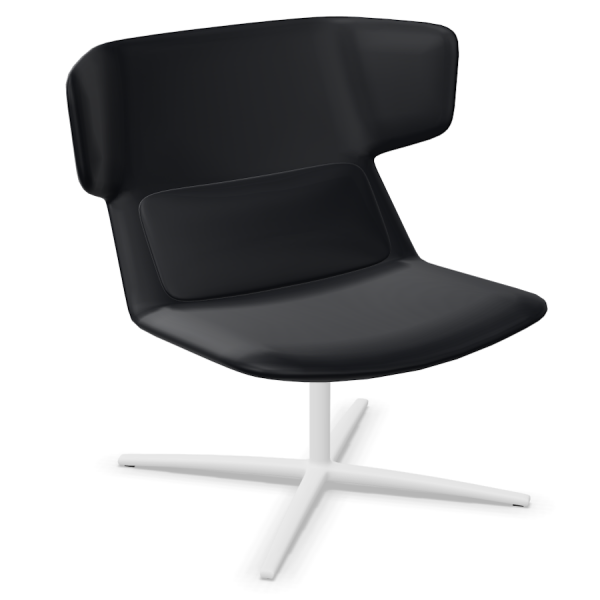 LD Seating Ohrendrehsessel FLEXI Gestell weiß pulverbeschichtet in schwarz