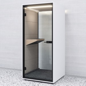 RWH Telefonbox weiß, Rahmen schwarz, Innenverkleidung Sand - mit Glasrückwand RWH Telefonbox weiß, Rahmen schwarz, Innenverkleidung Sand - mit Glasrückwand