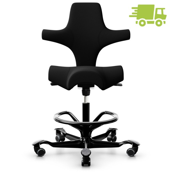 HAG Capisco 8106 schwarz mit Fußring - Frontansicht